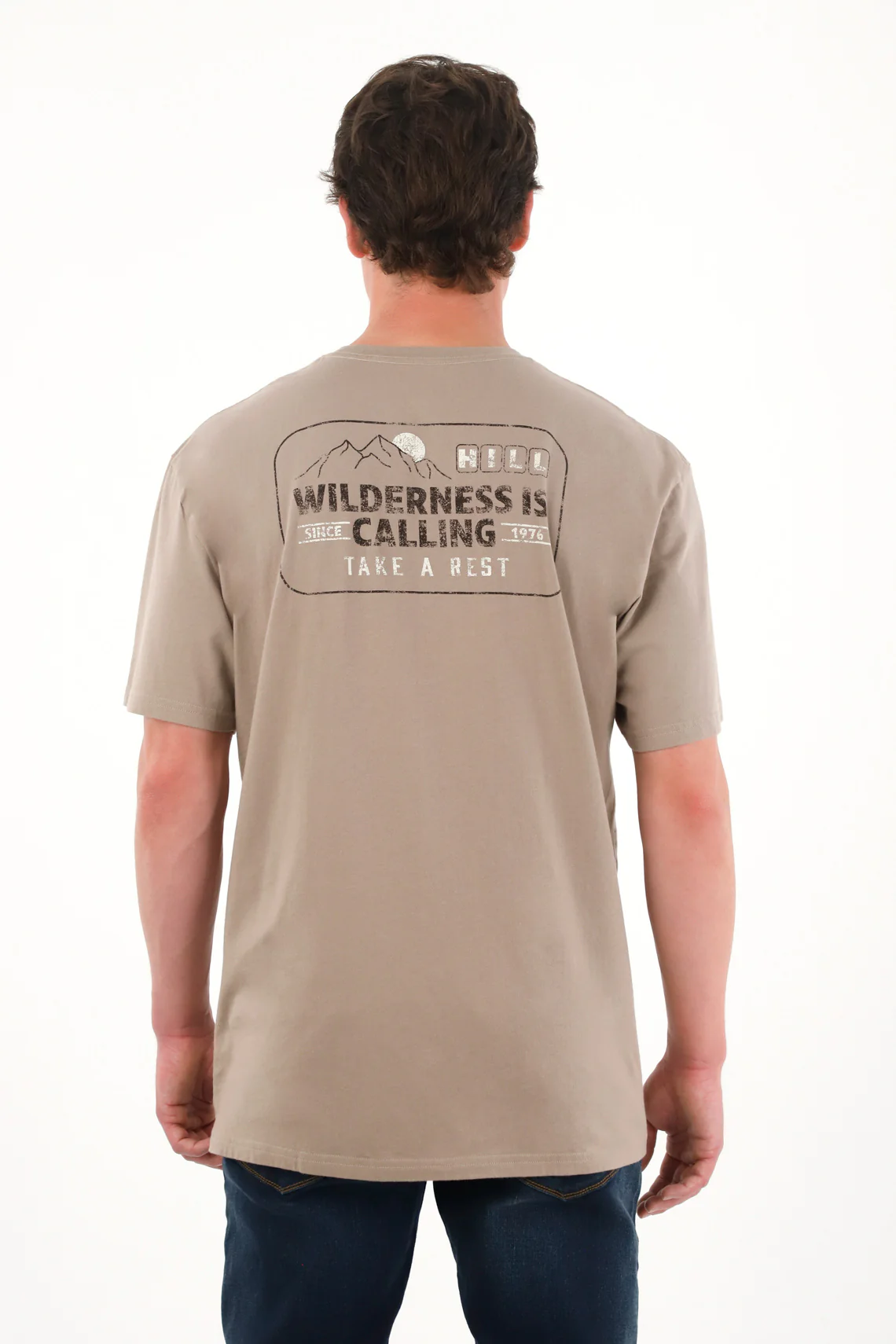 Men's Basic Graphic Tee with Heart Print on Back - Image 2