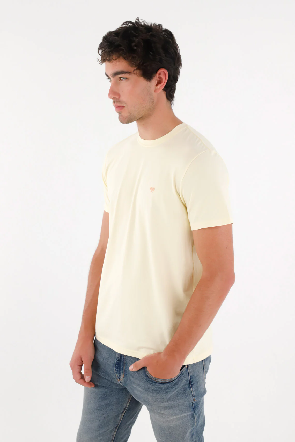 Camiseta con mini raqueta amarilla para hombre - Image 3