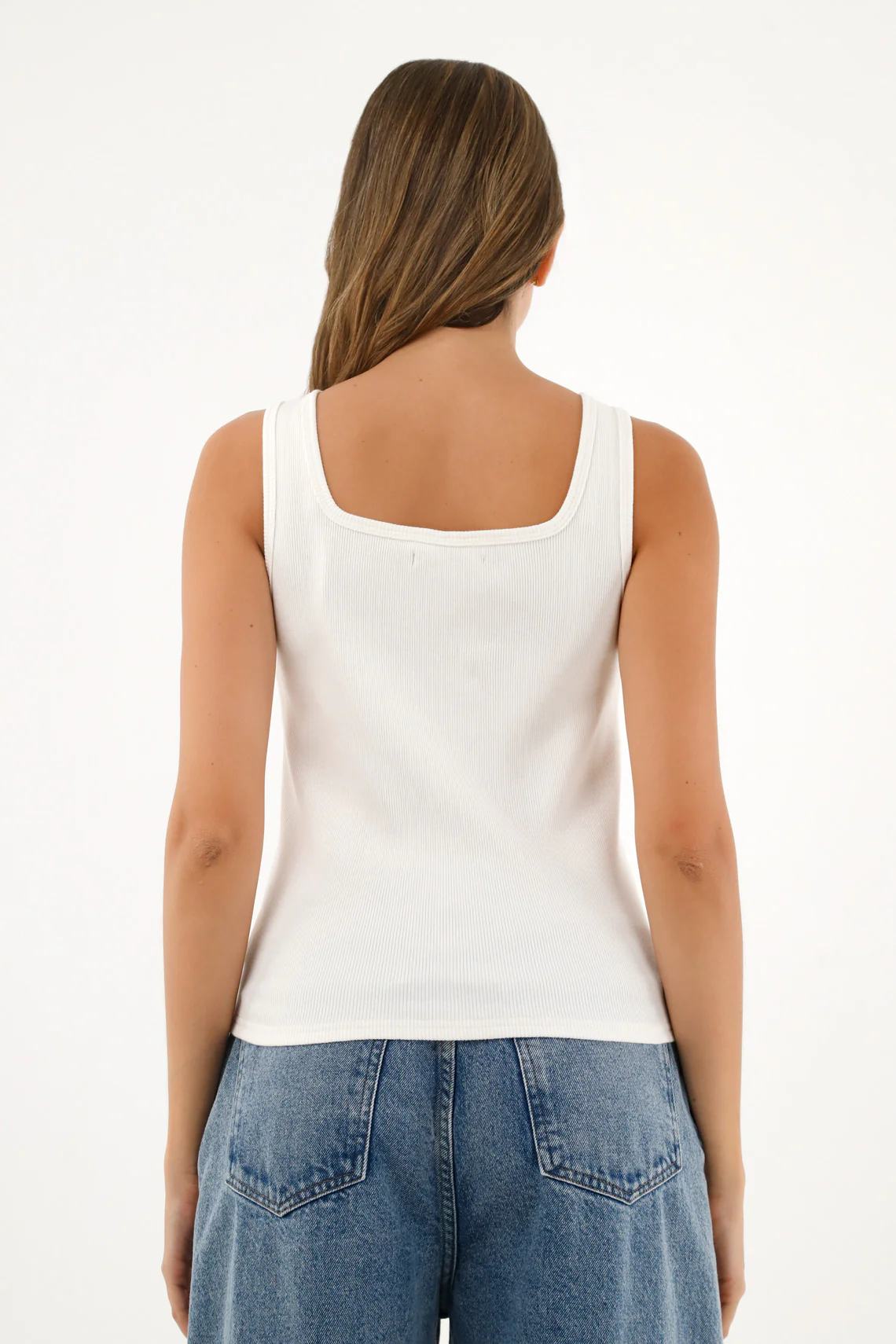 Women's White Ruched-Neck T-Shirt - Image 2
