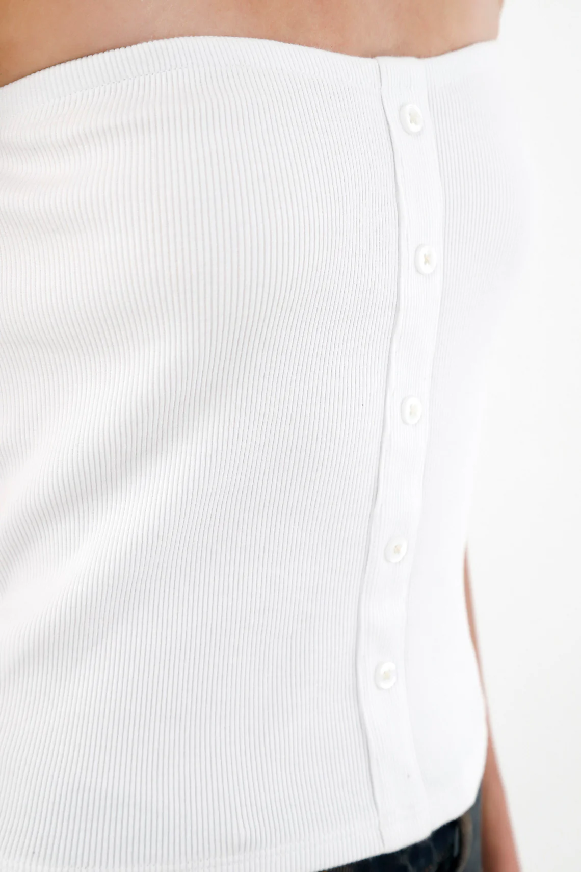 Women's White Strapless Top - Image 3