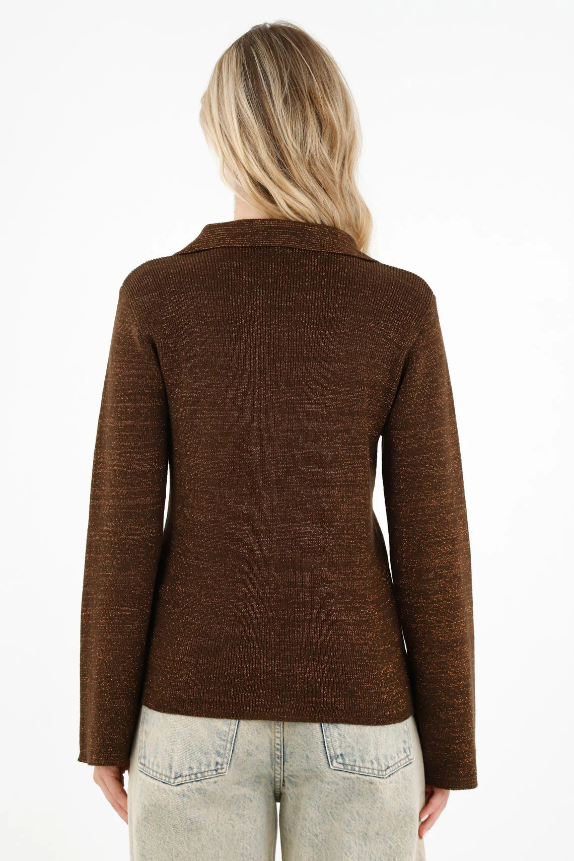 Women's Brown Knit Shirt - Image 4