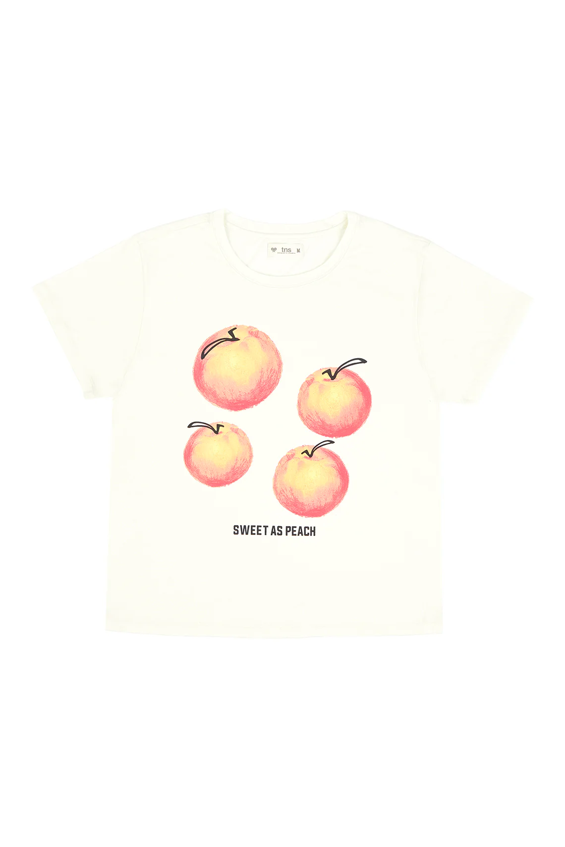 Women's cream t-shirt with orange print