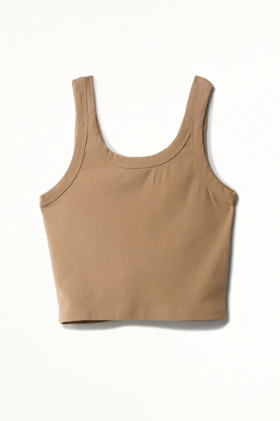 Women's Crop Ribbed Top in Cream - Image 2