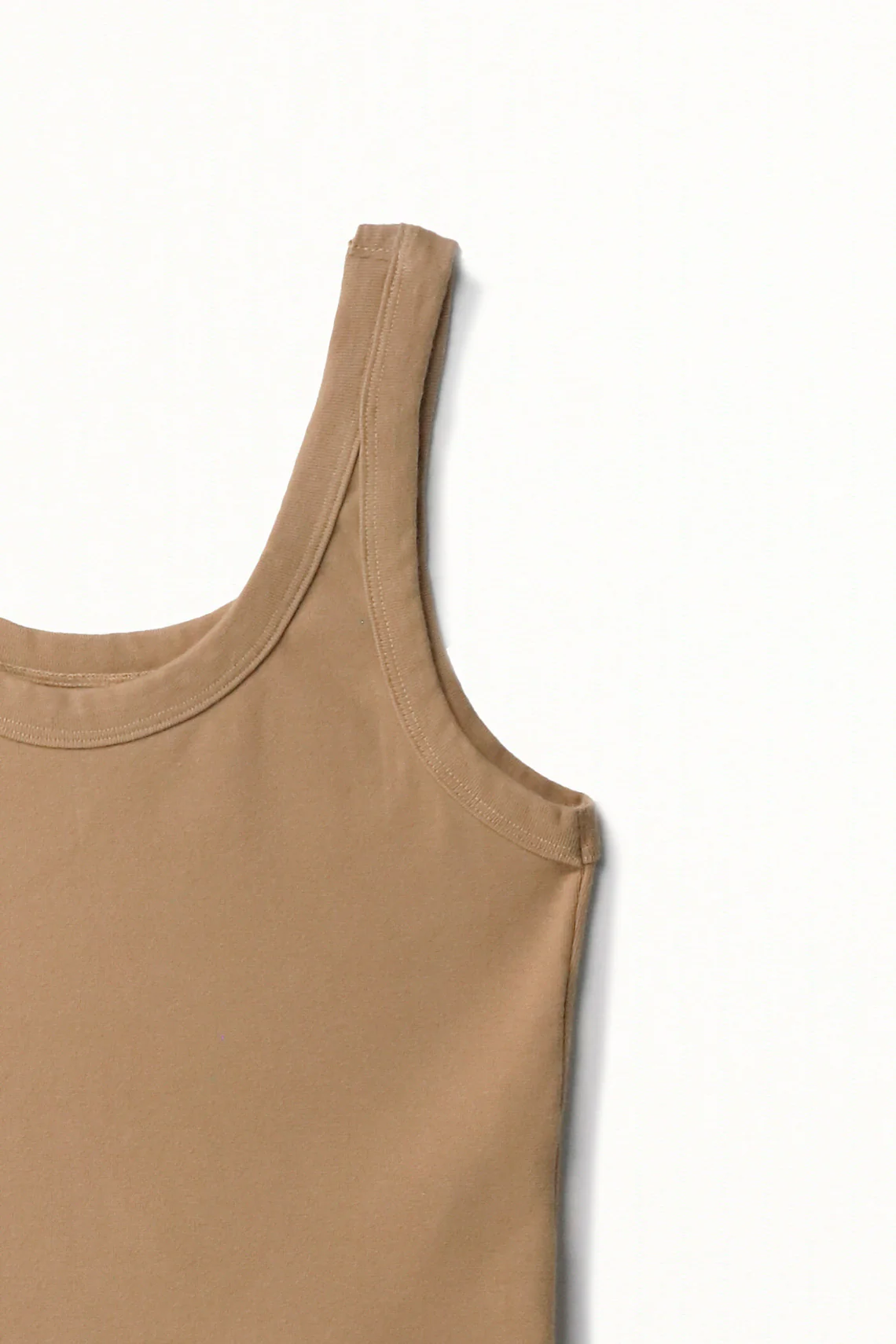 Women's Crop Ribbed Top in Cream - Image 3