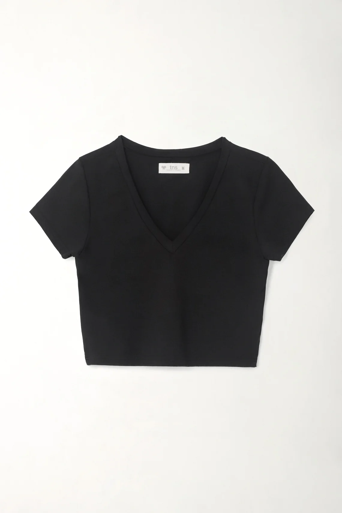 Black Women's V-Neck Crop Top