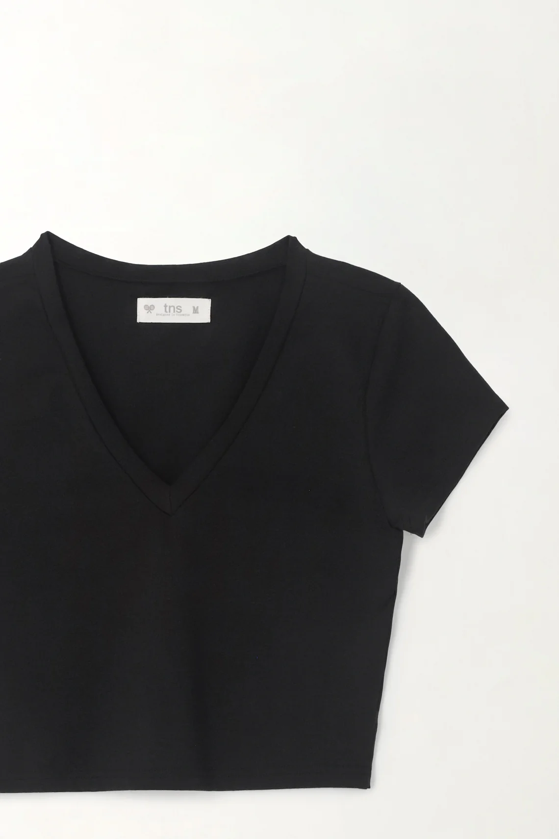 Black Women's V-Neck Crop Top - Image 2