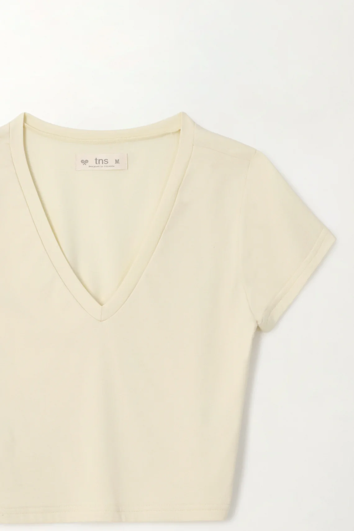 Women's Yellow V-Neck Crop Top - Image 2
