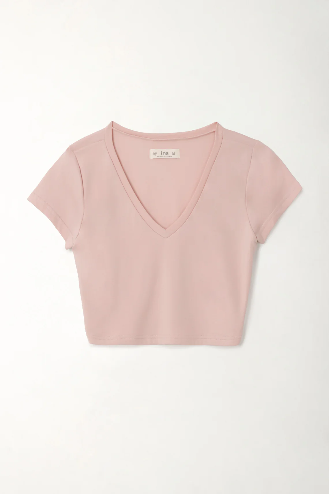 Women's Pink V-Neck Crop Top