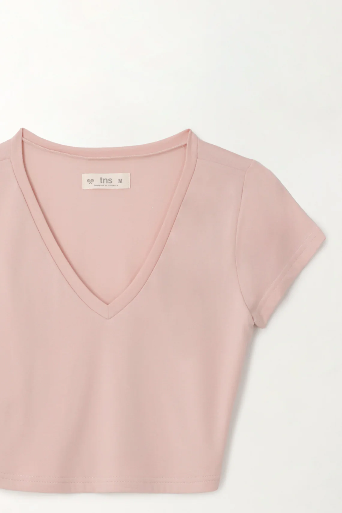 Women's Pink V-Neck Crop Top - Image 3