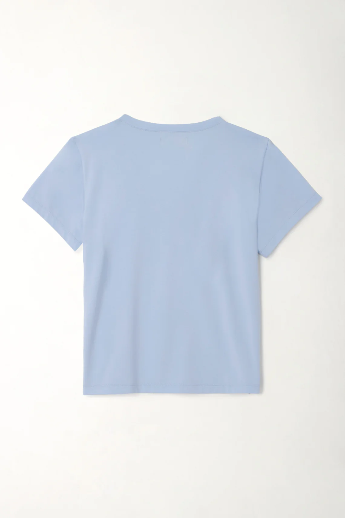 Women's Blue V-Neck Basic Tee - Image 7