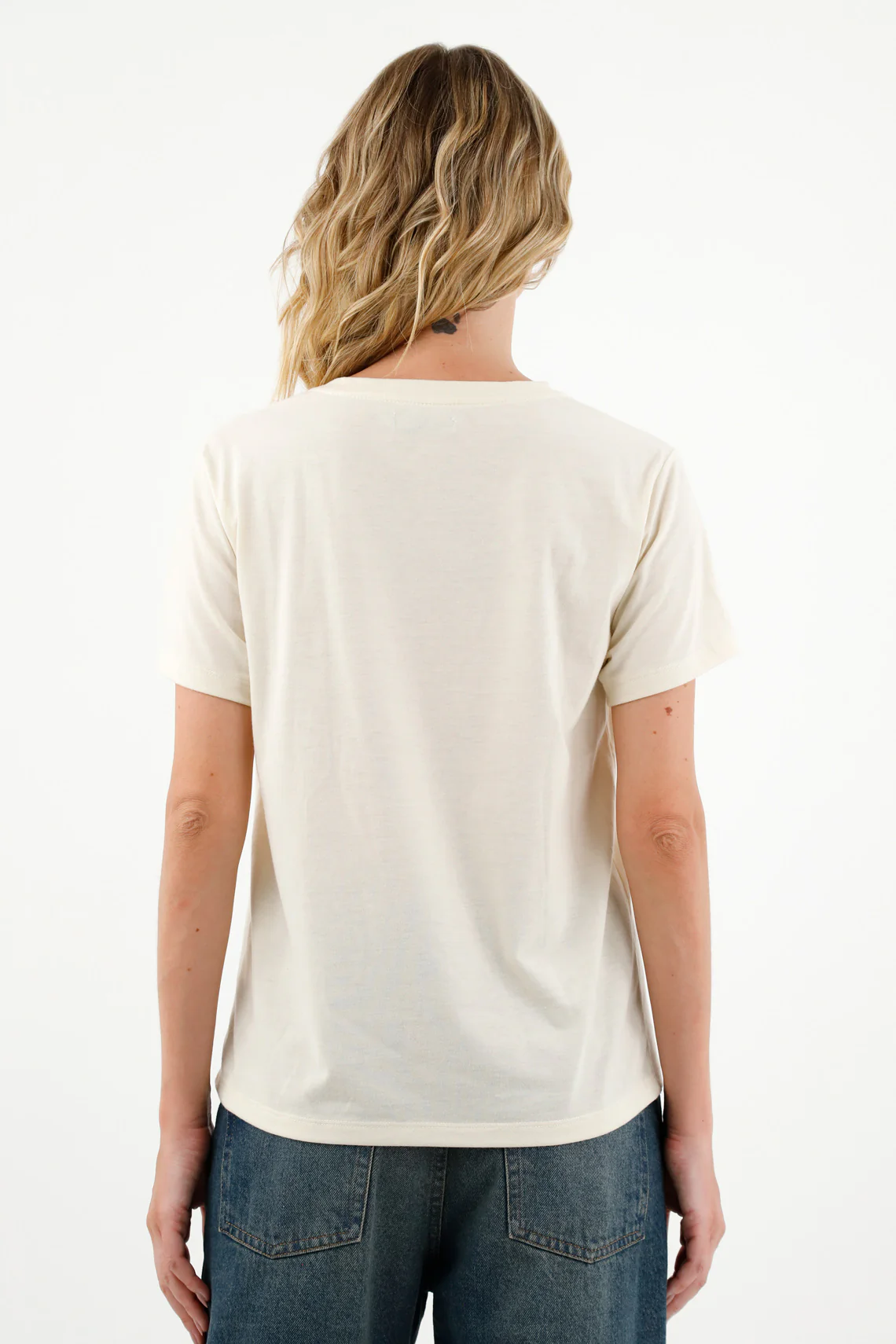Women's Basic Ecru T-Shirt - Image 2
