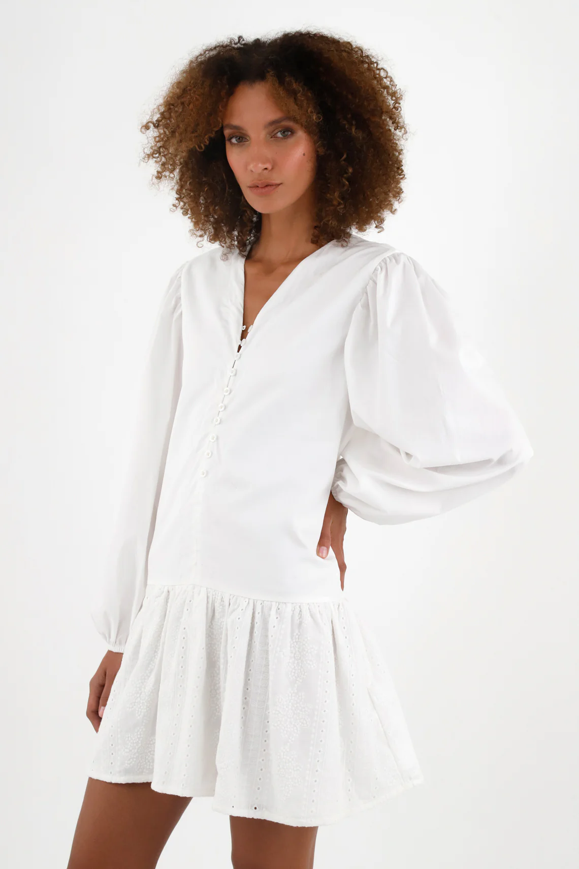 Women's White Mini Dress - Image 2