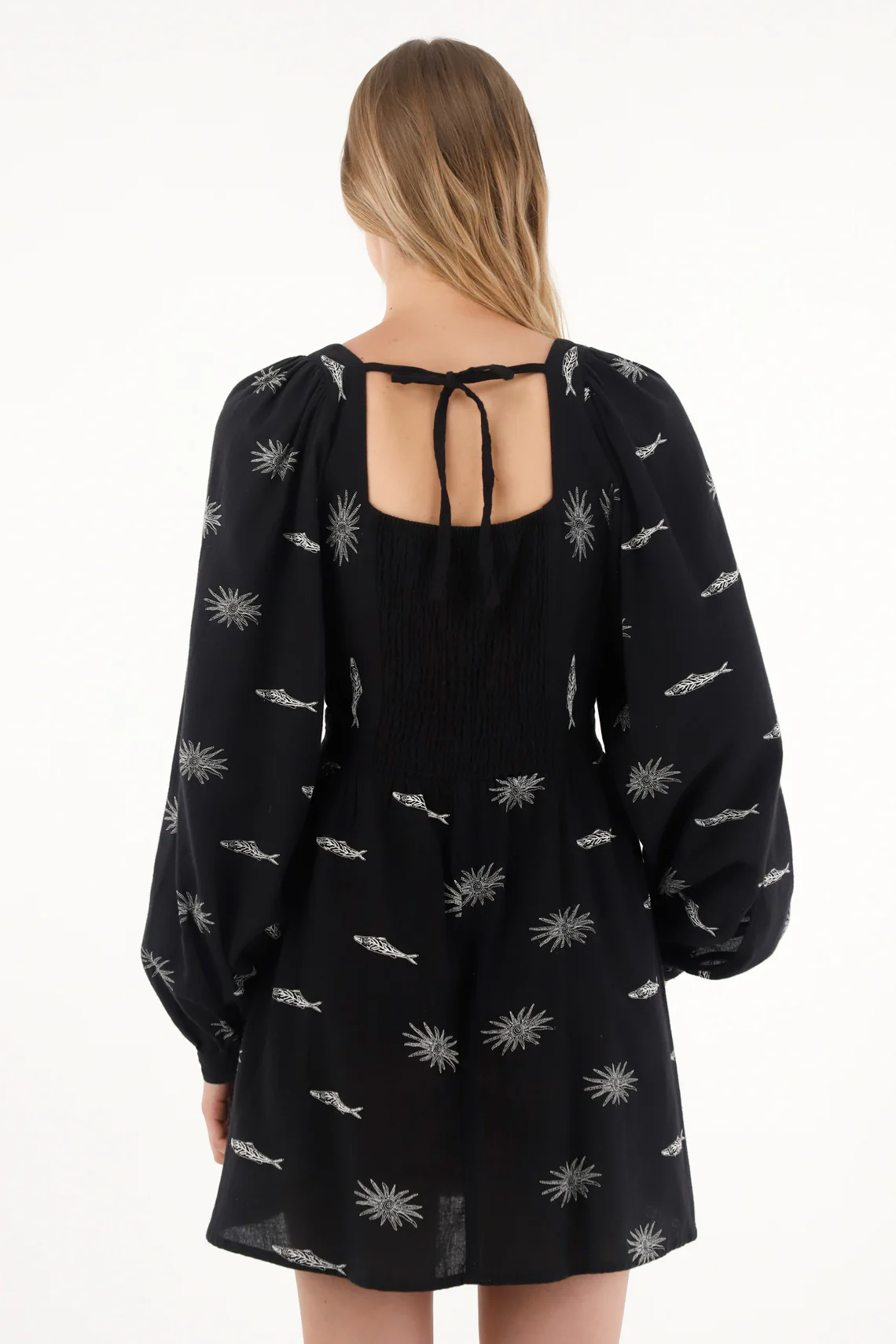 Short Fish Print Dress for Women - Image 4