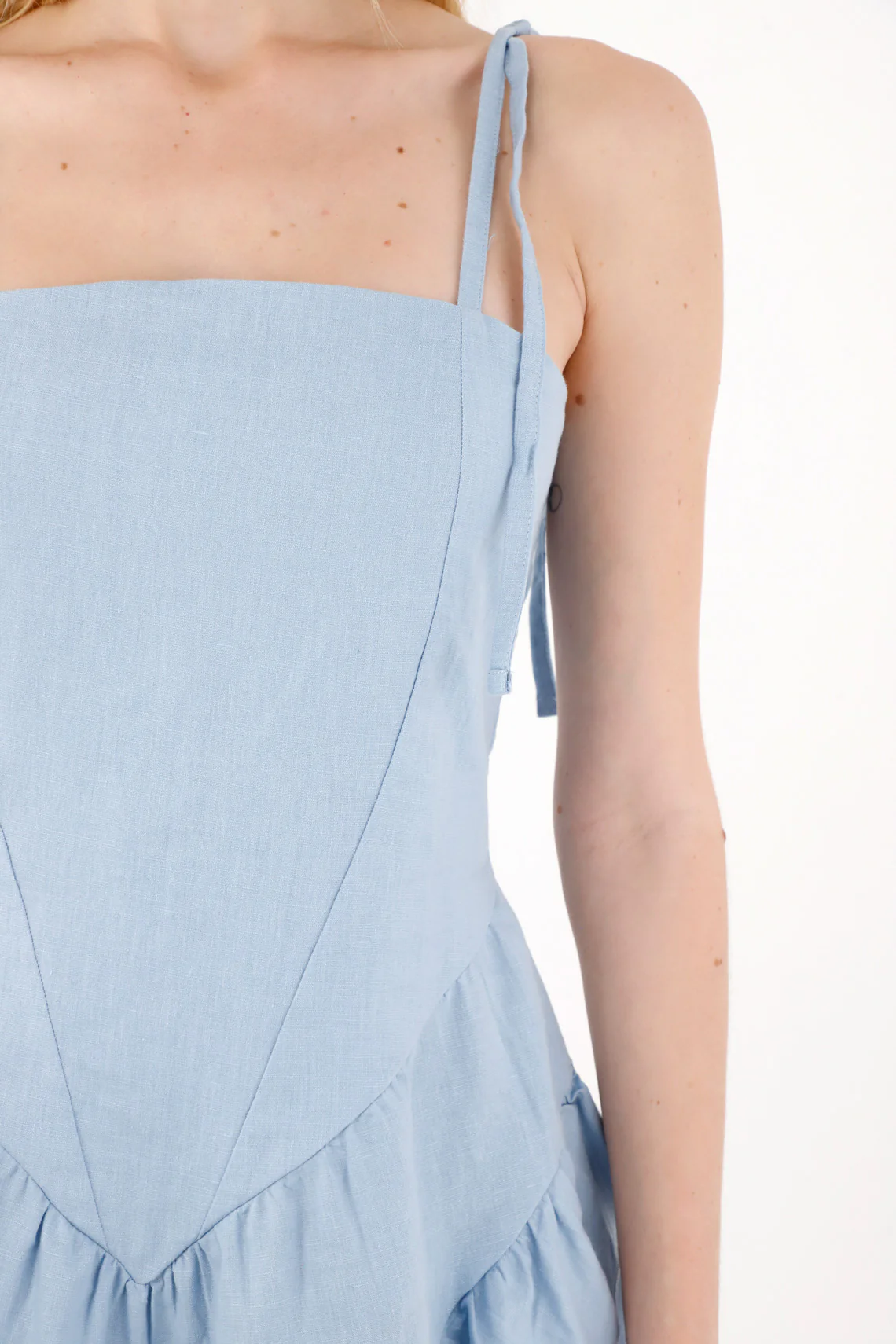 Women's Blue Corset-Style Short Dress - Image 3