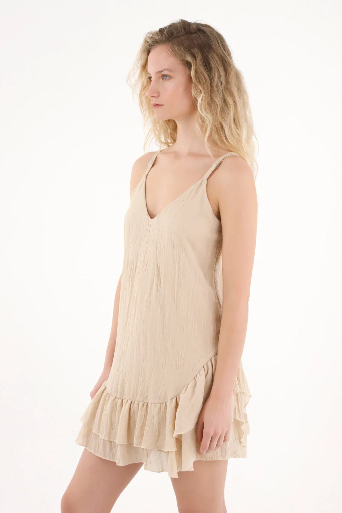 Vestido de tiras con bolero café para mujer - Image 2