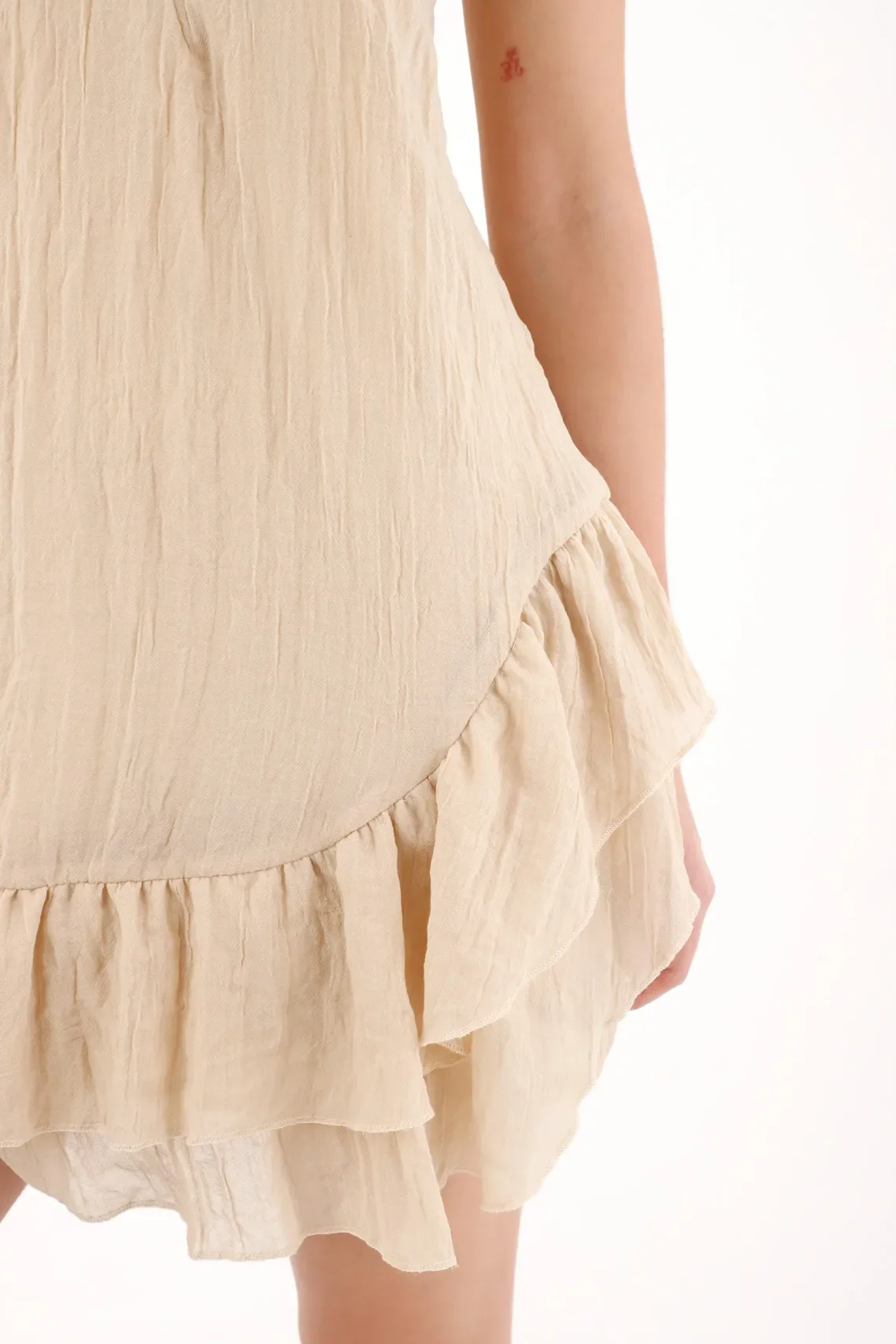 Vestido de tiras con bolero café para mujer - Image 3