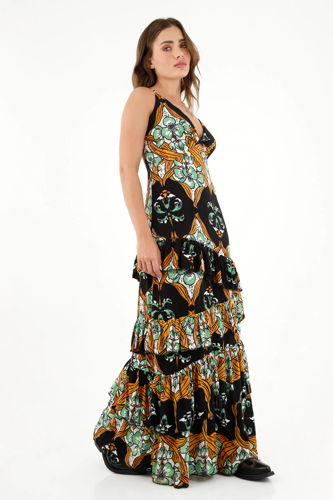 Women's Ruffled Printed Dress - Image 4