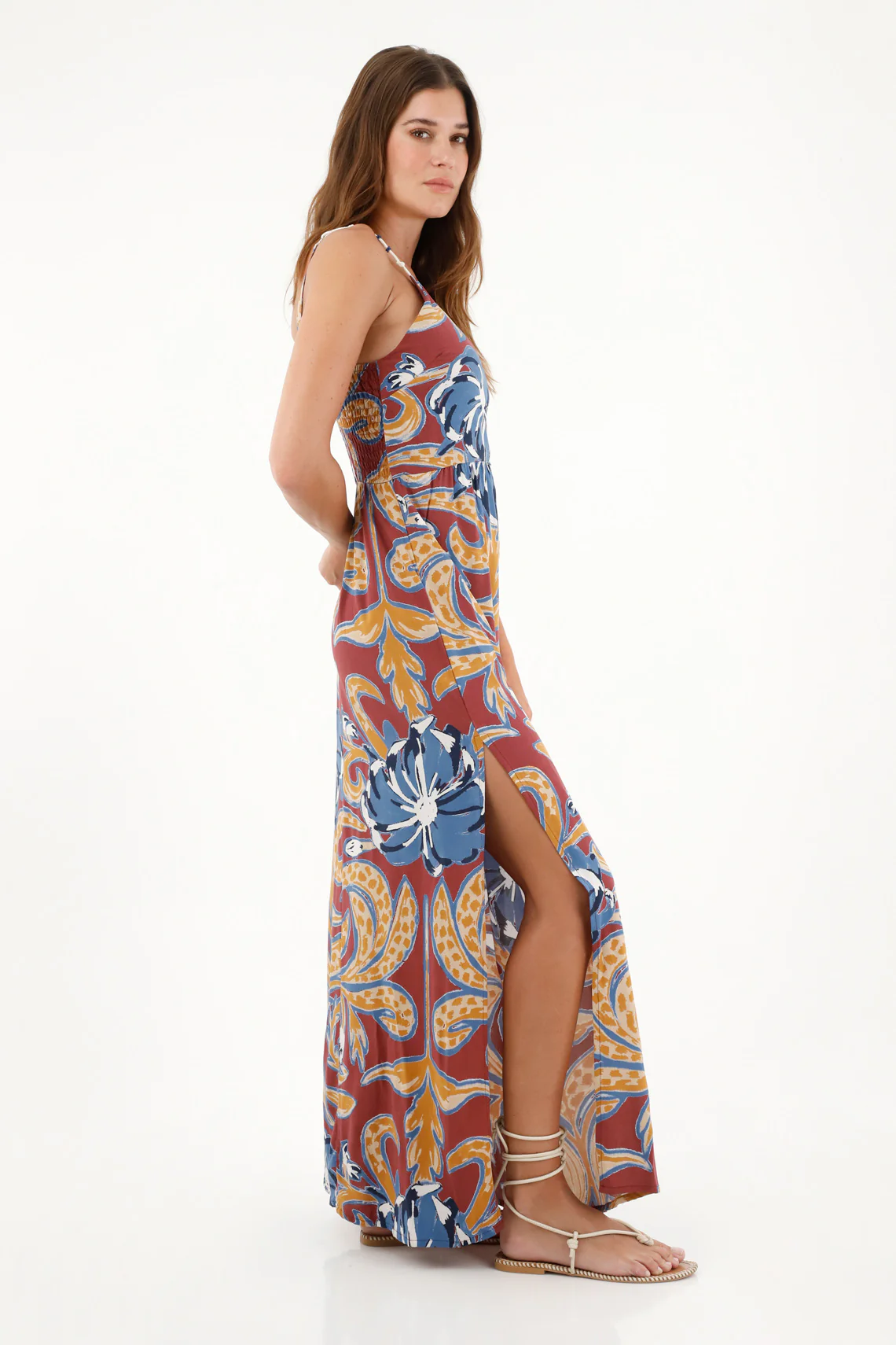 Women's Strappy Printed Maxi Dress - Image 2