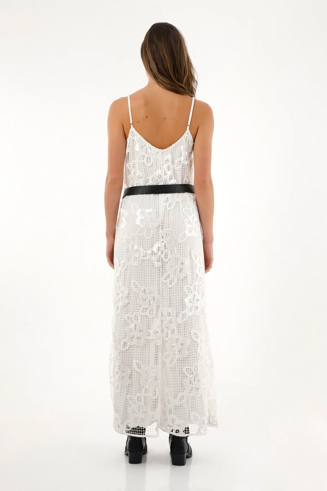 Women's long mesh dress with shimmer - Image 4