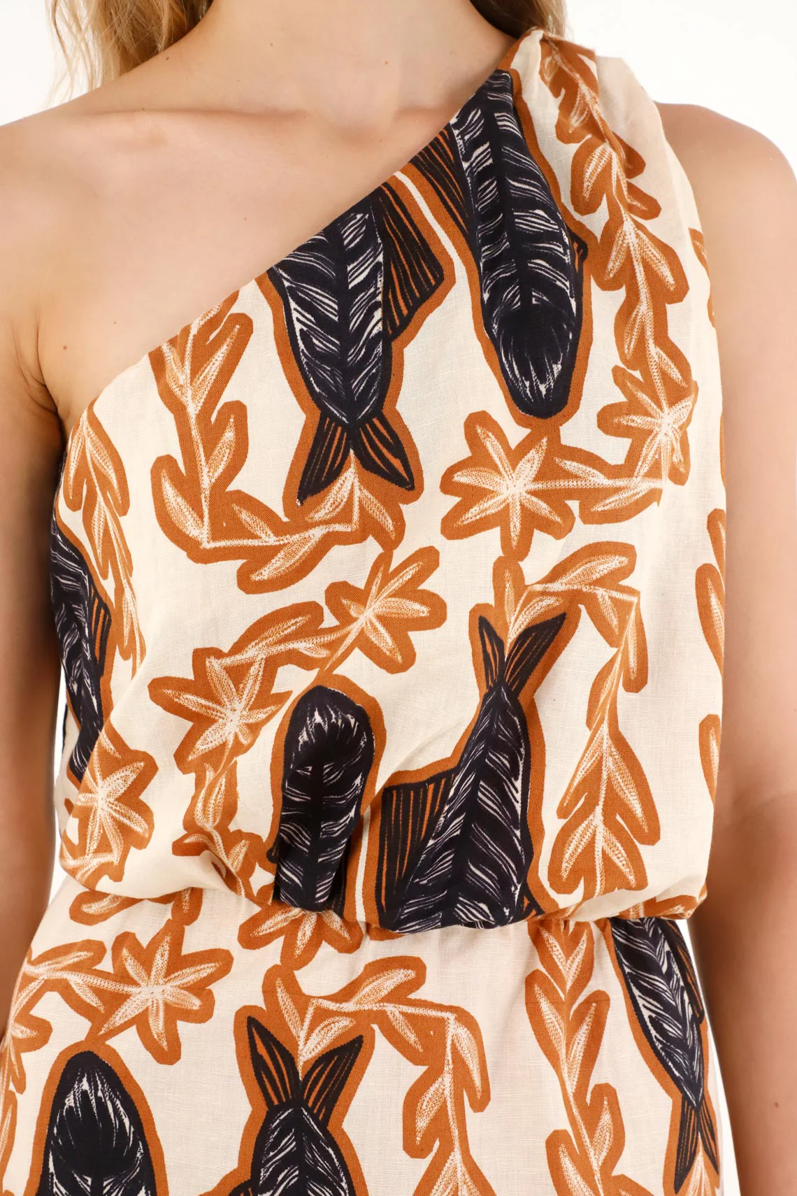 Women's One-Shoulder Printed Maxi Dress - Image 3
