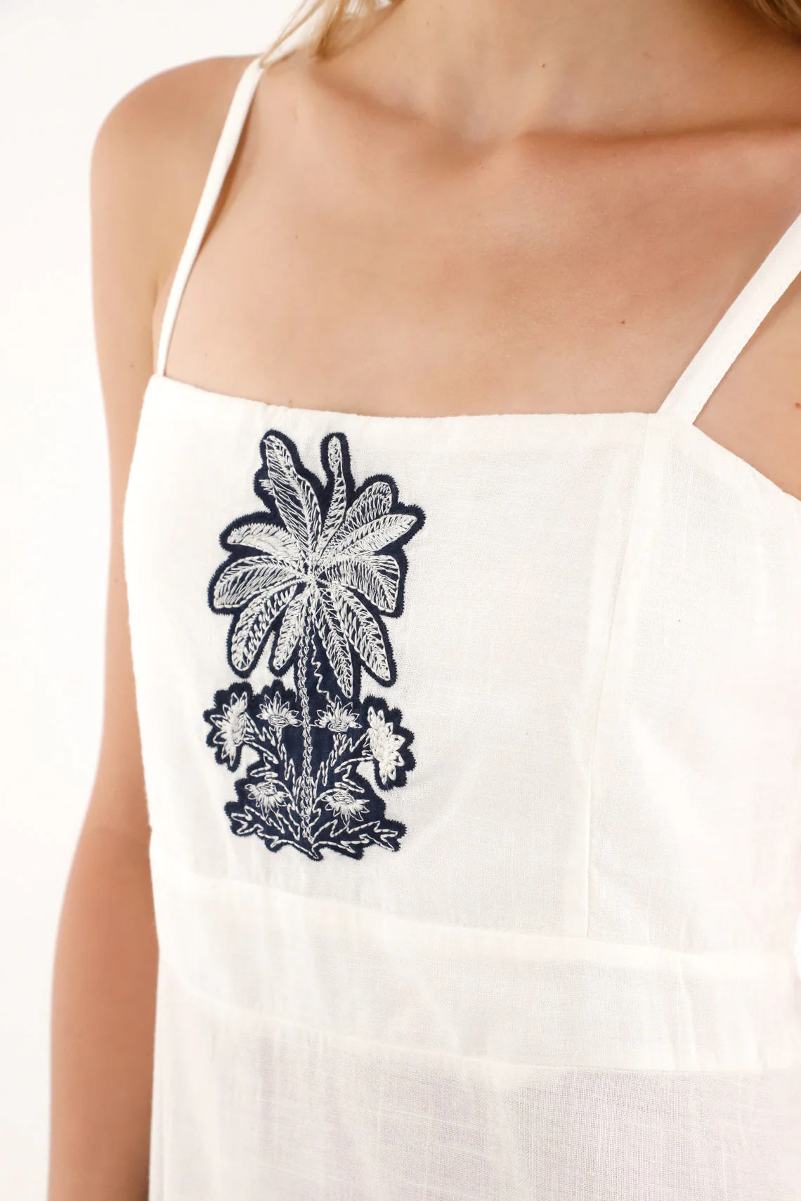 Women's Flowing Long Dress with Embroidered Details - Image 3