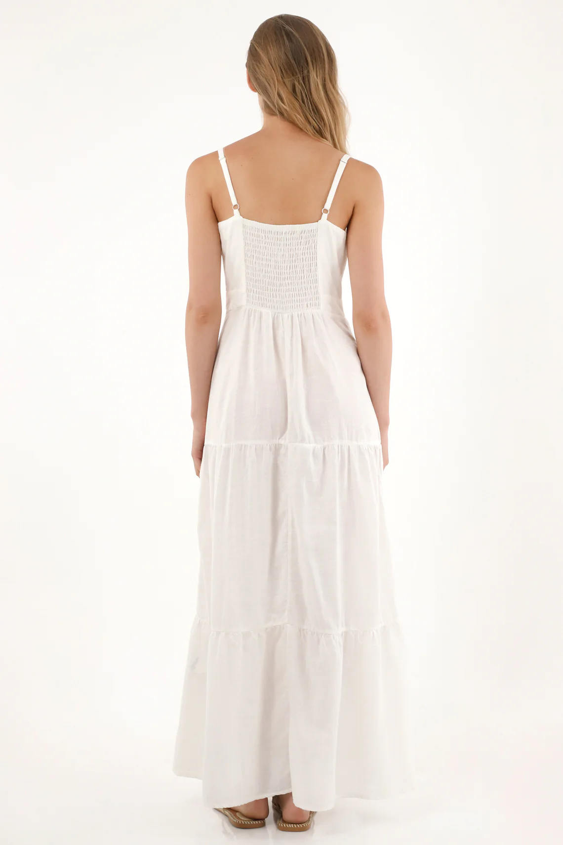Women's Flowing Long Dress with Embroidered Details - Image 4