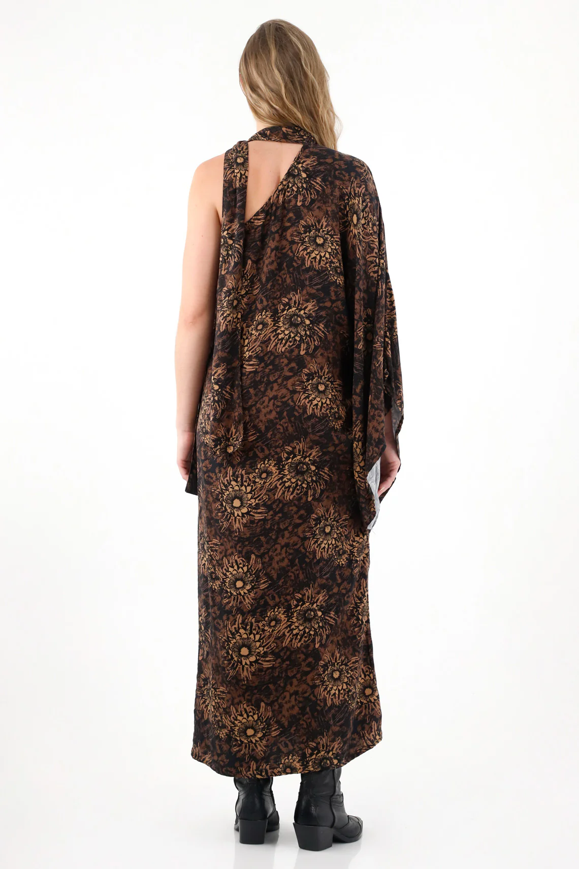 Long Wide Floral Print Dress for Women - Image 4