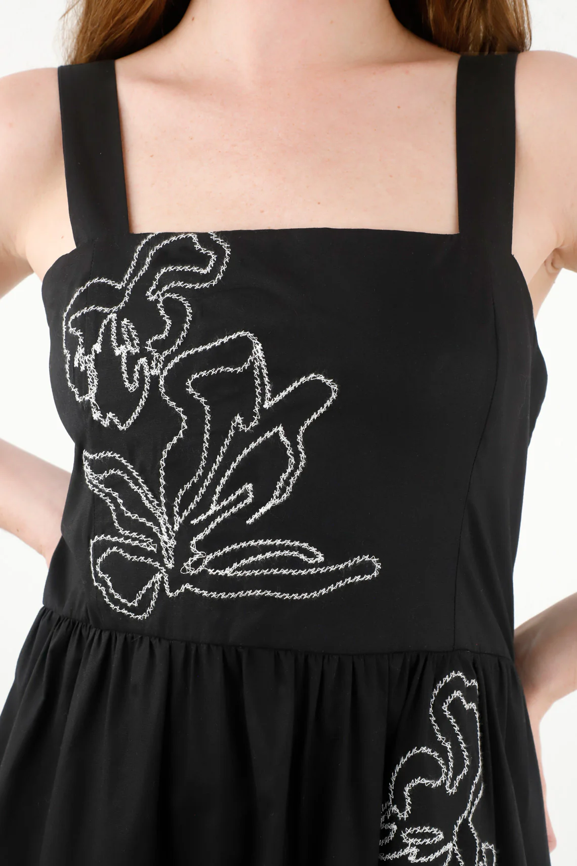 Boho Embroidered Wide Strap Dress for Women - Image 3
