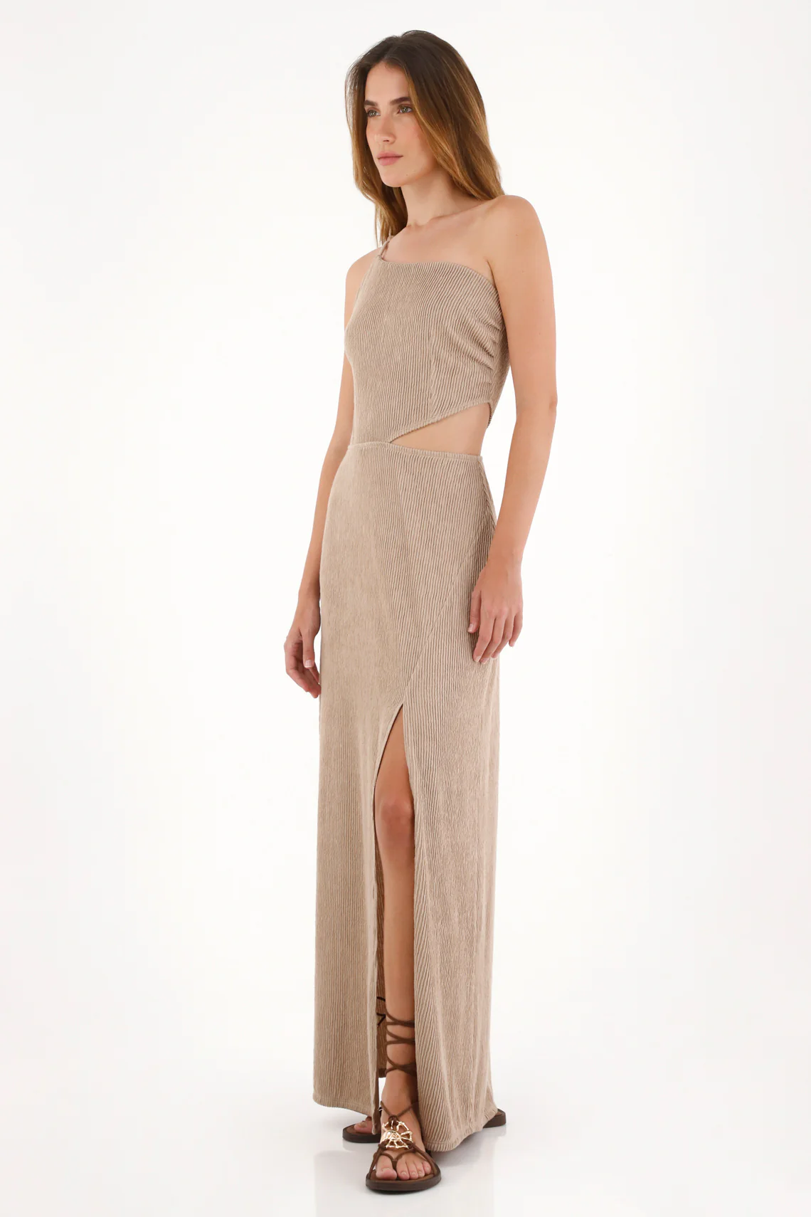 Women's Cut Out Textured Dress in Off White - Image 2
