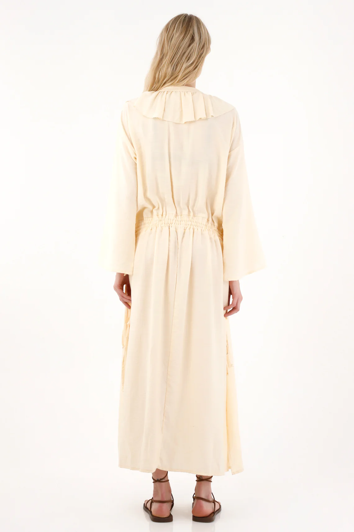 Women's Yellow V-Neck Maxi Dress - Image 6