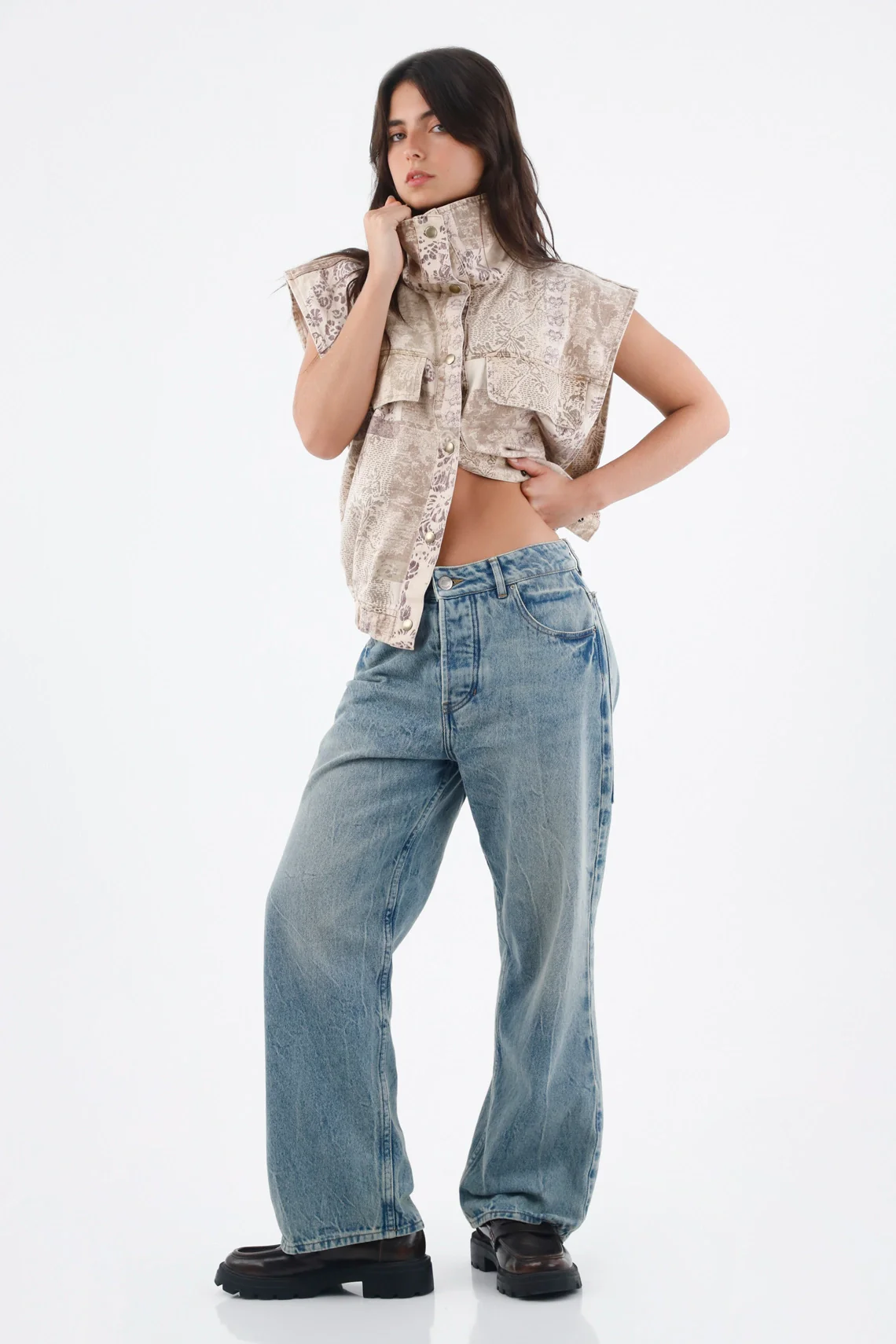Women's Relaxed Straight Blue Cotton Jeans
