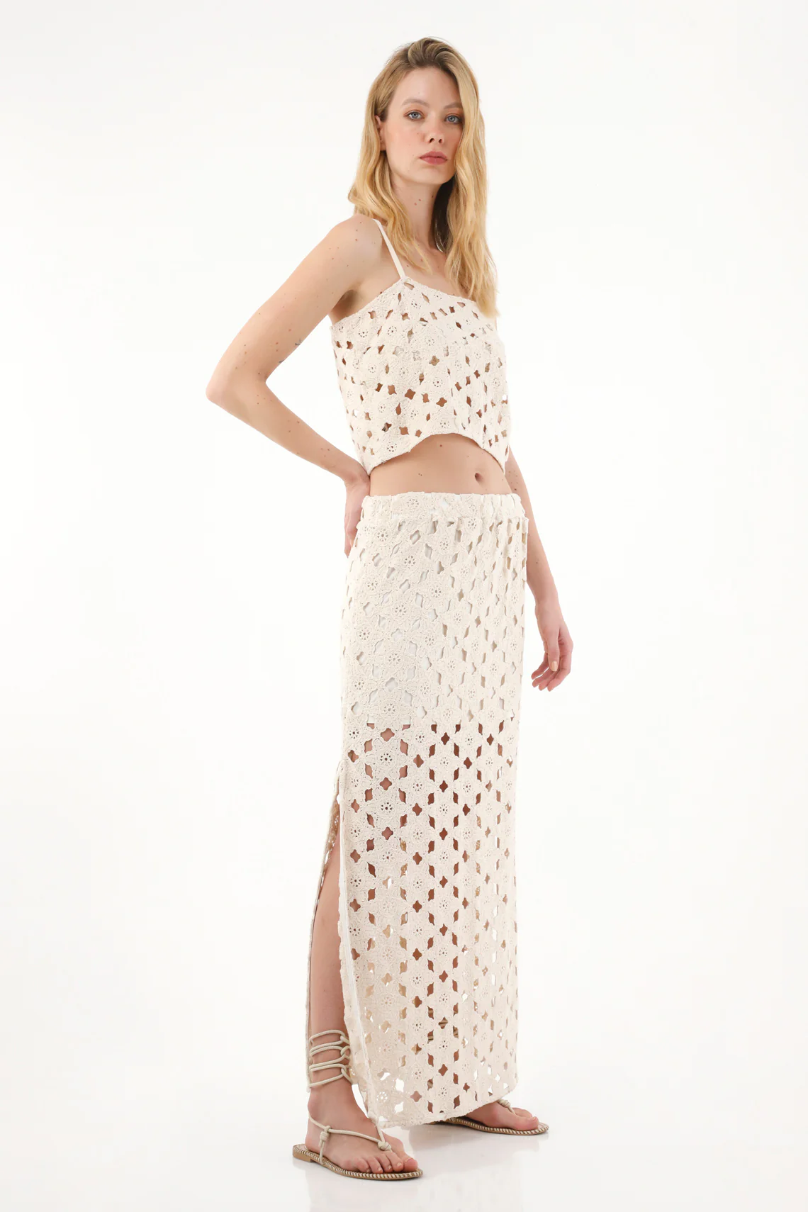 Woven Shirt with Spaghetti Straps for Women - Image 2